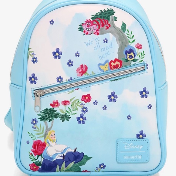 ALICE IN WONDERLAND DISNEY LOUNGEFLY WATERCOLOR MINI BACKPACK - Picture 2 of 5